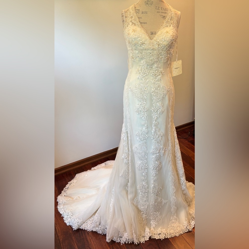 Pronovias Barcelona Huella Vintage Inspired Lace Wedding Gown - Picture 6 of 15